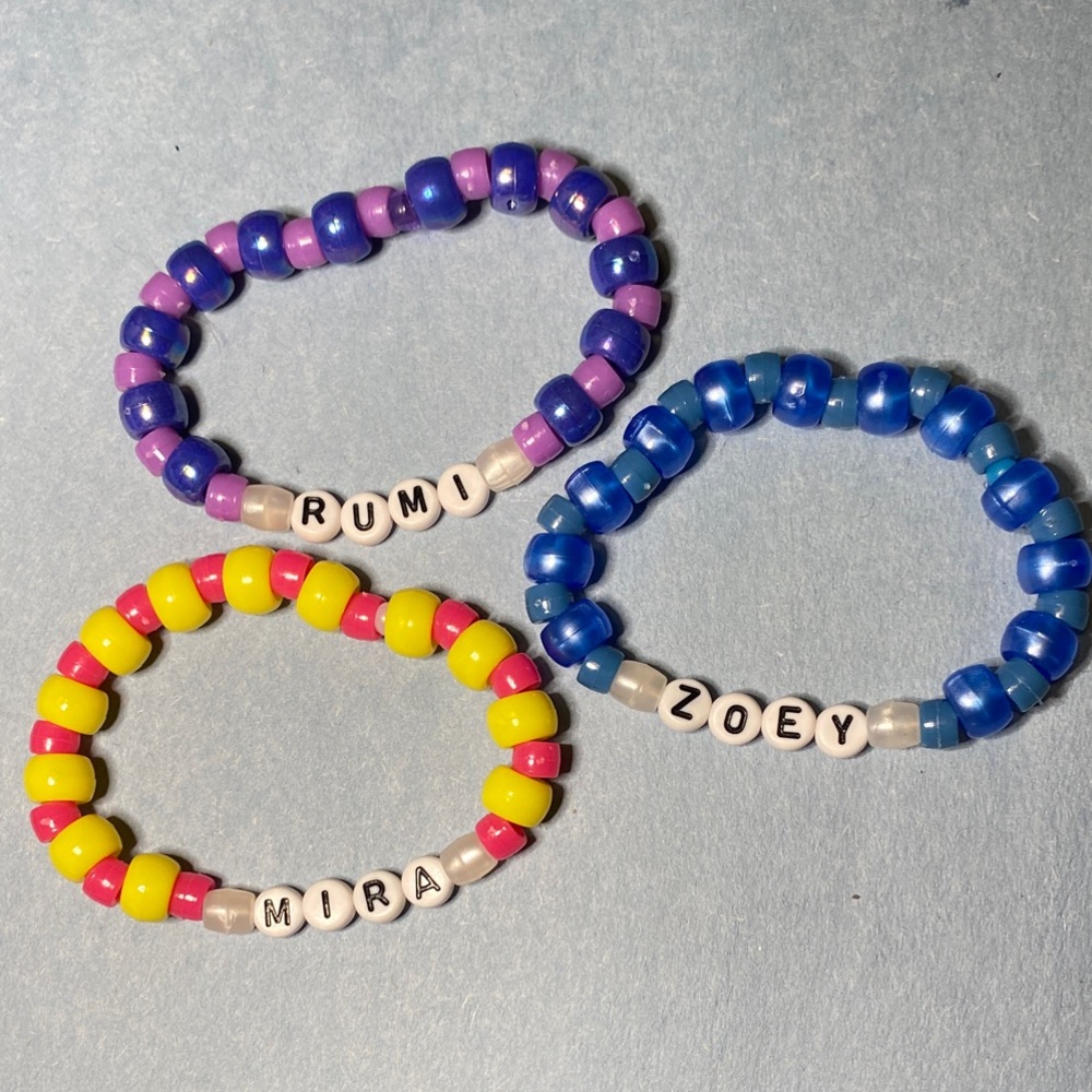 K-Pop Demon Hunters Huntrix Rumi Mira and Zoey Kandi Bracelets